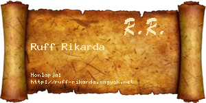 Ruff Rikarda névjegykártya
